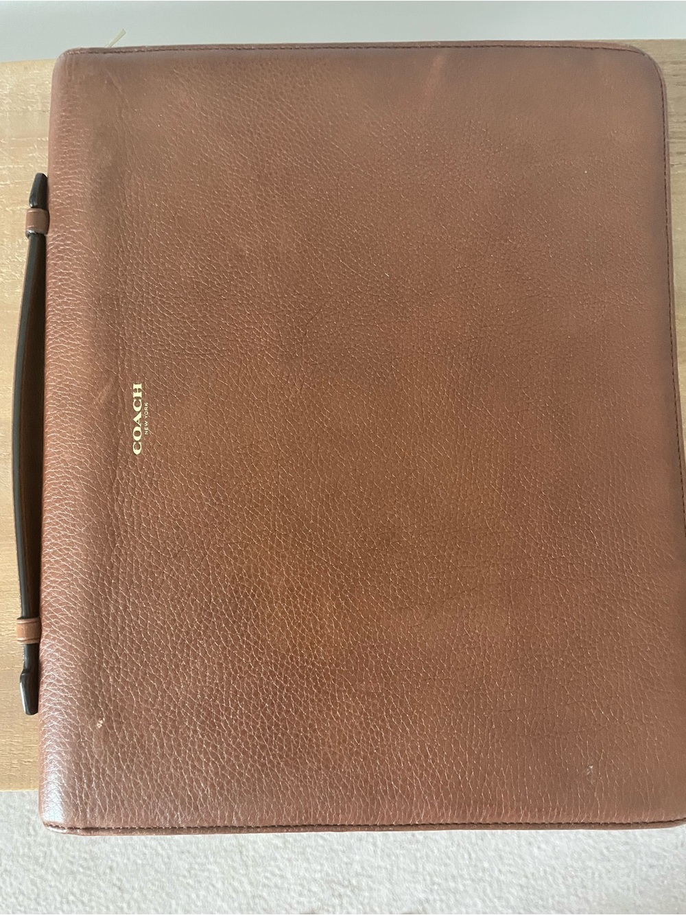 Coach Brown Leather Zip Portfolio Briefcase